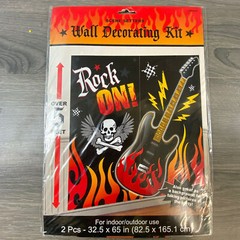 Rock-n-Roll Rock On Wall Decorating Kit Birthday Party Supplies Over 5ft In/Out