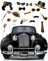 Gangster Car Photo Booth Props Set – Vintage Gangster Car Cardstock Standee w…