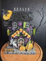Halloween Haunted House Metal Mesh Tea Light Holder Spooky Tree Ghost Pumpkin