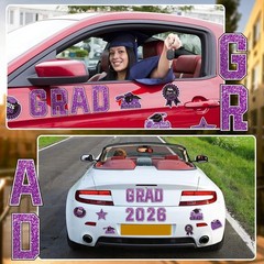 Graduation Car Decorations Magnets, 22pcs Class of 2026 Grad Decor Car Magnet…