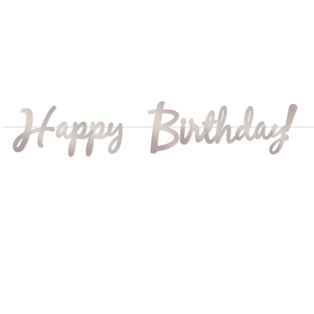 Beistle Foil Happy Birthday Streamer – Silver | Party Supply | Decoration