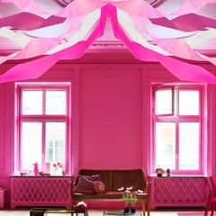 Valentines Day Party Supplies 4 Rolls Pink and White Crepe Paper Streamers fo…
