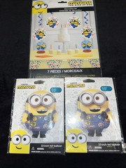 Despicable Me MINIONS Birthday Party supplies And Two 33” Balloons