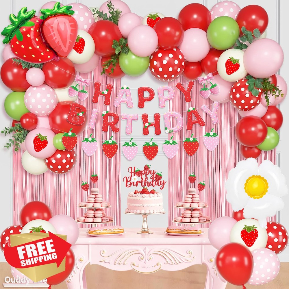 Ouddy Life Strawberry Decorations Red
