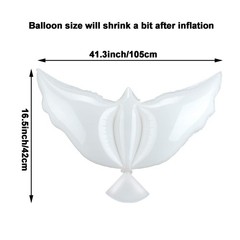 4 Pieces Peace Dove Balloons White Memorial Balloons Pigeon Shape Ceremonies