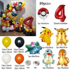 111 Piece cartoon Pikachu theme ballon arch set for birthday parties And More