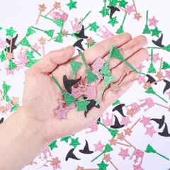 Bensbl 200 Pcs Pink and Green Glitter Confetti, Wicked Witch Themed Table Sca…