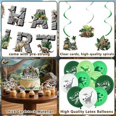 Dinosaur Birthday Party Decorations Set for Boys, Dino World Themed Party Decora