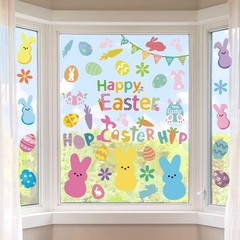 9 Sheet Easter Window Clings Decorations For Glass Spring Rabbit Egg Decals