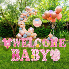 13 Pcs Baby Shower Yard Sign with Stakes, 12 Inch Its a Girl Lawn Garden Sign Ge