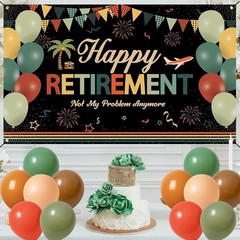 Complete Colorful Retirement Celebration Kit with Banner & Centerpieces – Unisex
