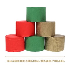 6 Pcs Paper Crepe Streamers Decorative Streamers for Christmas Birthday Party