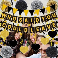Yavxzvbw Retirement Party Decorations Glitter Gold Black Farewell
