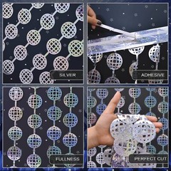 2 Pack Disco Ball Silver Foil Fringe Curtains Photo Backdrop 3.3×6.6 ft
