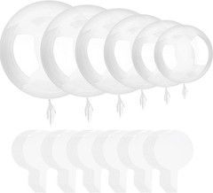 60 Pcs Bobo Balloons, 6 Different Size Clear Balloon for Stuffing Transparent…