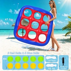 Pool Games Set- Tic-Tac-Toe Inflatable Pool Toys with 10 Balls Fun Summer Swi…