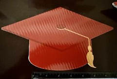 Graduation Red Gold Glitter Assorted Cutouts Random Qty -Paper Grad Decoration