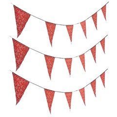 Fun Express Red Bandana Print Plastic Pennant Banner