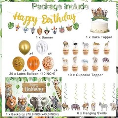 Safari Animals Birthday Party Decorations, Jungle Wild Animals Happy Birthday
