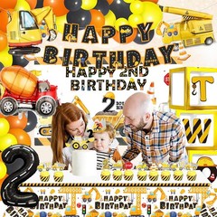 Construction 2nd Party Supplies Boy Dump Truck Digger Zone 2nd Decorations in…
