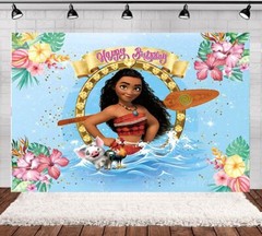 Popular Character Moana Backdrop Banner Birthday Party Photo Background Decor