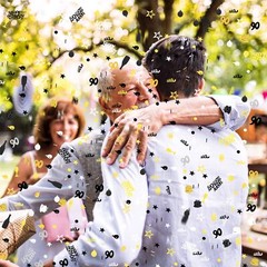 3000PCS Glitter 90th Birthday Confetti Black Gold Silver Table Party Decor