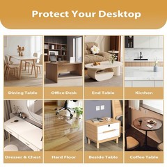ProsperJoyChant Clear Table Protector 40 x 80 Inch, 1.4mm Thick Waterproof PVC P
