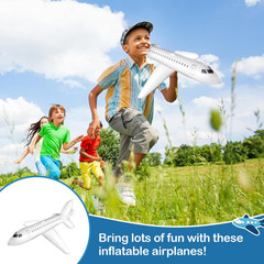 3 Pcs 40 Inch White Large Inflatable Airplane Balloon Aviation Themed Decorat…
