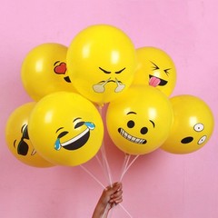 50pcs Fun Emotion Smiley Face Balloon,12 Inch Smile Cartoon Balloons, Printed…