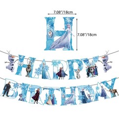 Frozen Theme Birthday Party Supplies Set Balloon Banner Cake Toppers