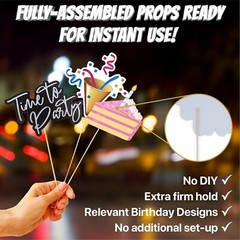 70pcs “ No Diy “ Birthday Photo Booth Props For All Ages “ Multi Colored “ Box S