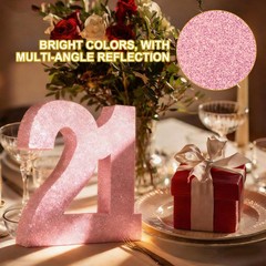 Number 10 7.9″ Glitter Number Birthday Decor, Light Pink(7.9″ L)