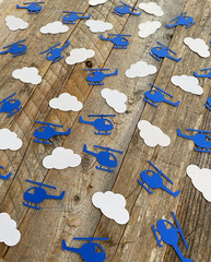 100Pcs Helicopter Table Decorations,Helicopter Cloud Table Confetti for Airplane