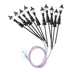 10 X OO / HO Gauge Led Street Light Model Train Railway Path Lamp Post 1:87