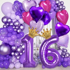 40 Inch Large Purple Number 4 Birthday Balloon for Monster Girls Birthday Par…