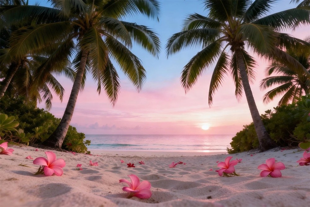 Beach Backdrop Photography Sunset Summer Background Banner Party Supplies Decor