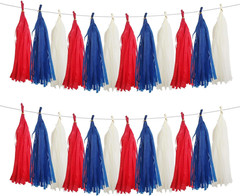 Navy Blue and Light Blue Tissue Paper Tassel(3 Colors),Paper Tassel Garland Bann