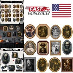 Scary Halloween Party Decoration 3D Changing Face Portraits 12 Pack Indoor Decor