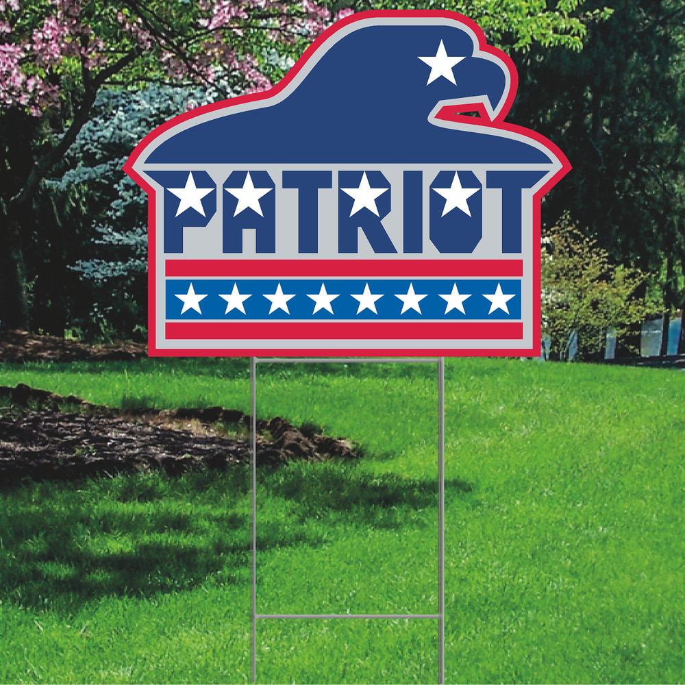 YS3032 Patriot Stars Stripes Eagle Politics Plastic Outdoor Yard Sign Decoration