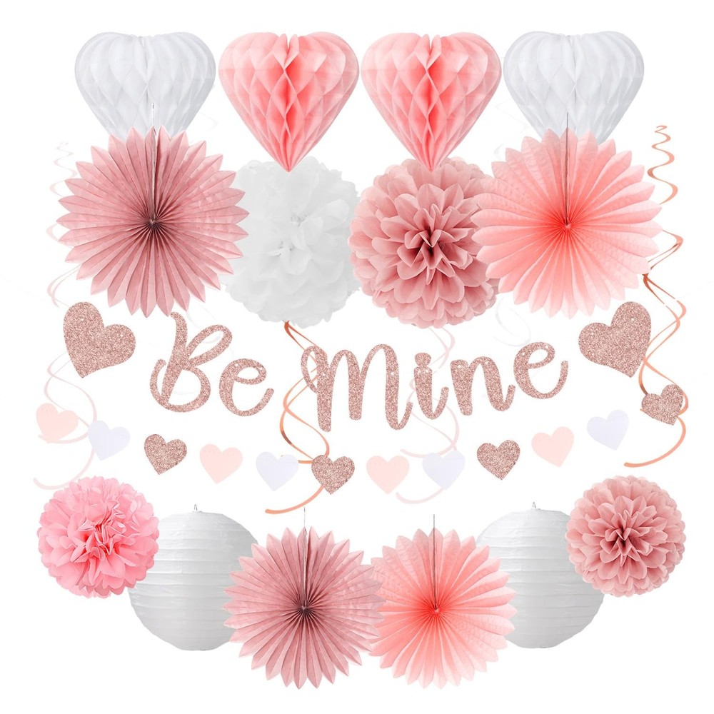 Blush-Light Pink Valentines-Day Galentines Party-Decorations – 22pcs Rose Gol…