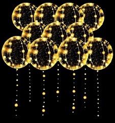 10 Pack LED Light Up Balloons 20 Inch Clear Helium Bobo Balloons String Lights
