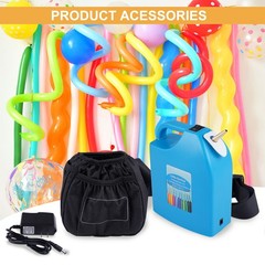New Electric Balloon Inflator Rechargeable Pump Long Air Portable with 2 Nozzles