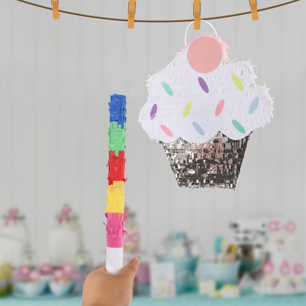 Holiday Decoration Surprise Candy Party Pinata Ice Cream Cake Pinata w/ Stick
