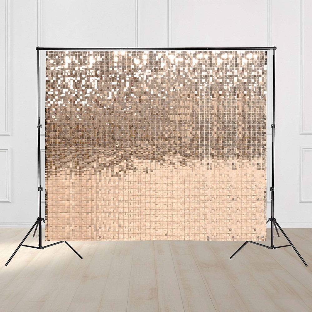 10×7 FT Shimmer Wall Backdrop with Stand 72 Pcs Panels Decor for Wedding Party