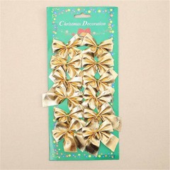 Christmas Ornaments 12pcs Bowknot New Year Butterfly bow Hanging Decor Xmas tree