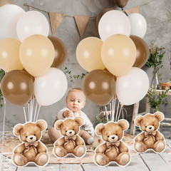 6 Sets Balloon Stand Kit for Table Bear Baby Shower Centerpieces with Balloon Ba