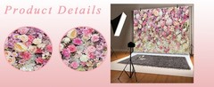 7x5ft Pink Rose Floral Flower Wall Backdrop Girls Wedding Birthday Bridal Shower
