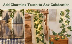 Christmas Decoration Indoor – 6FT Eucalyptus Garland with Timer, Artificial