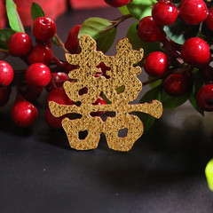 120Pcs Double Happiness Confetti – Traditional Chinese Red Paper Cutting Wedding
