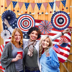 Patriotic 4Th of July Decorations Set,9 Pcs Red White and Blue Paper Fans,Usa Pe